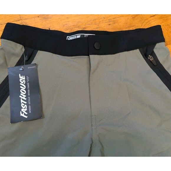 Brand New Fasthouse Men's Crossline 2 Mountain Bike Shorts Green/Black Sz 30 NWT - Picture 4 of 14